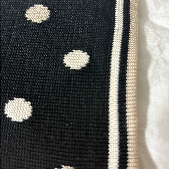 Neiman Marcus Black, White and cream polka dot 100% Silk Sweater. - Picture 9 of 9